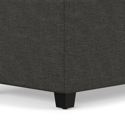 Slate Grey Linen Style Fabric | Avalon Extra Large Storage Ottoman in Linen