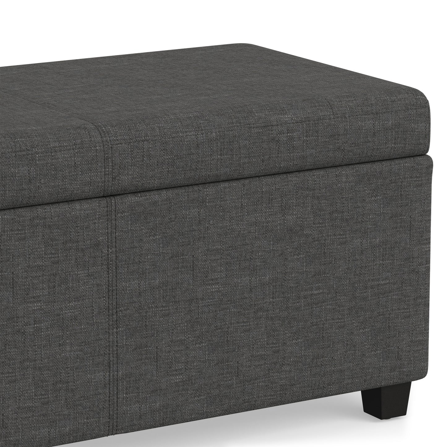 Slate Grey Linen Style Fabric | Avalon Extra Large Storage Ottoman in Linen