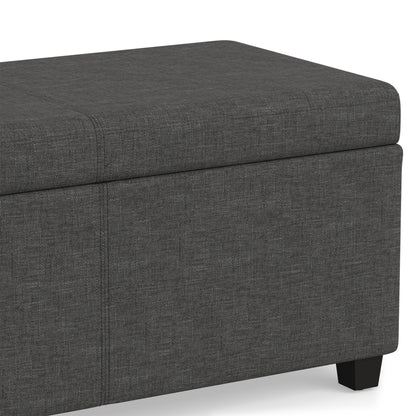 Slate Grey Linen Style Fabric | Avalon Extra Large Storage Ottoman in Linen