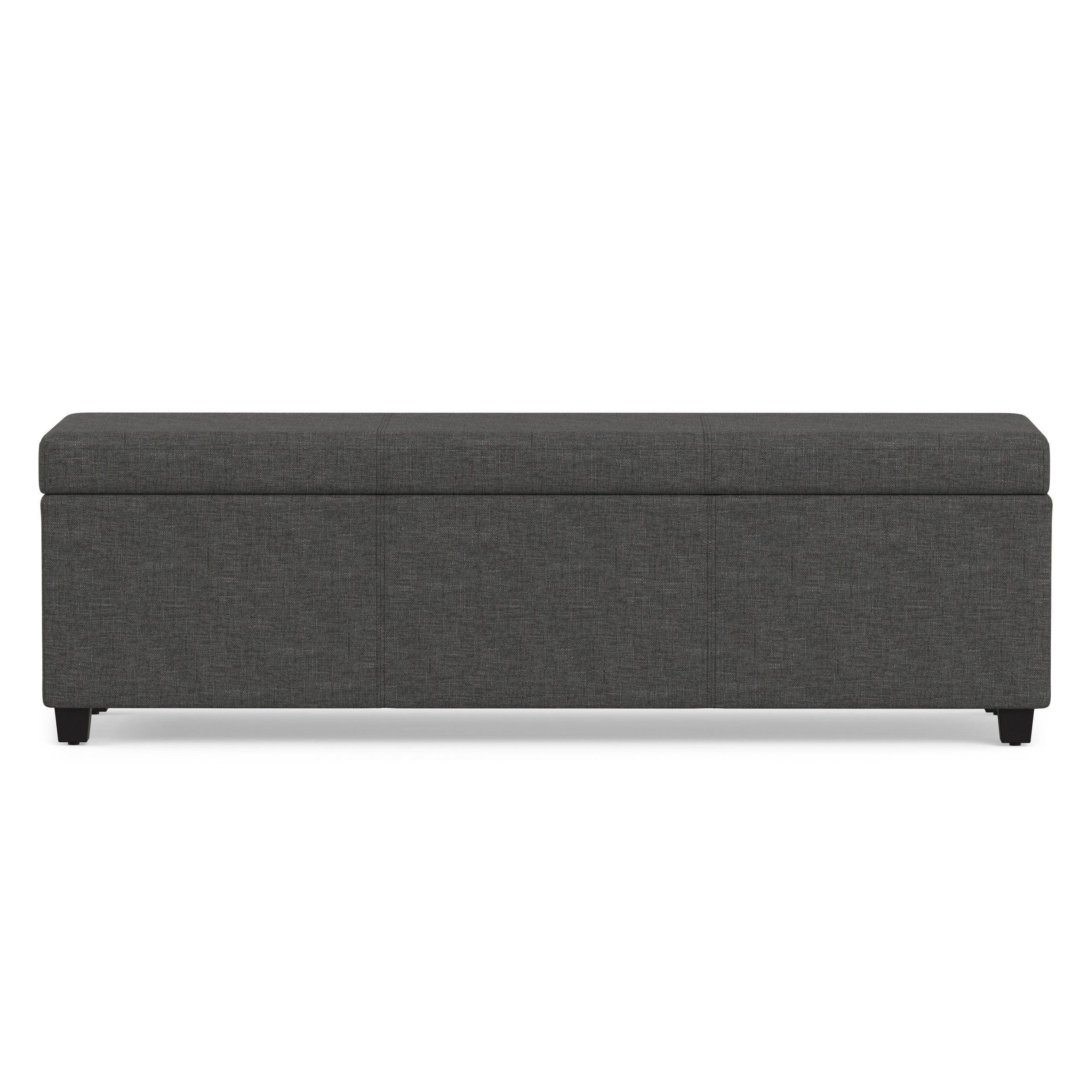 Slate Grey Linen Style Fabric | Avalon Extra Large Storage Ottoman in Linen
