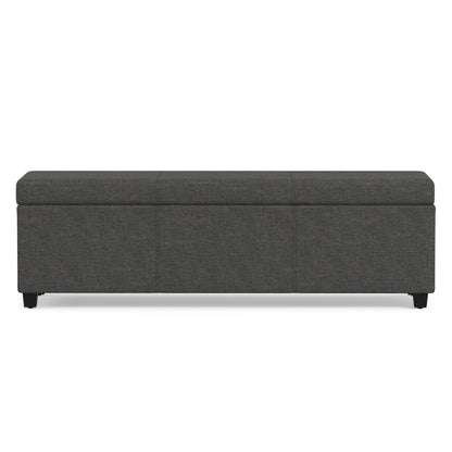 Slate Grey Linen Style Fabric | Avalon Extra Large Storage Ottoman in Linen