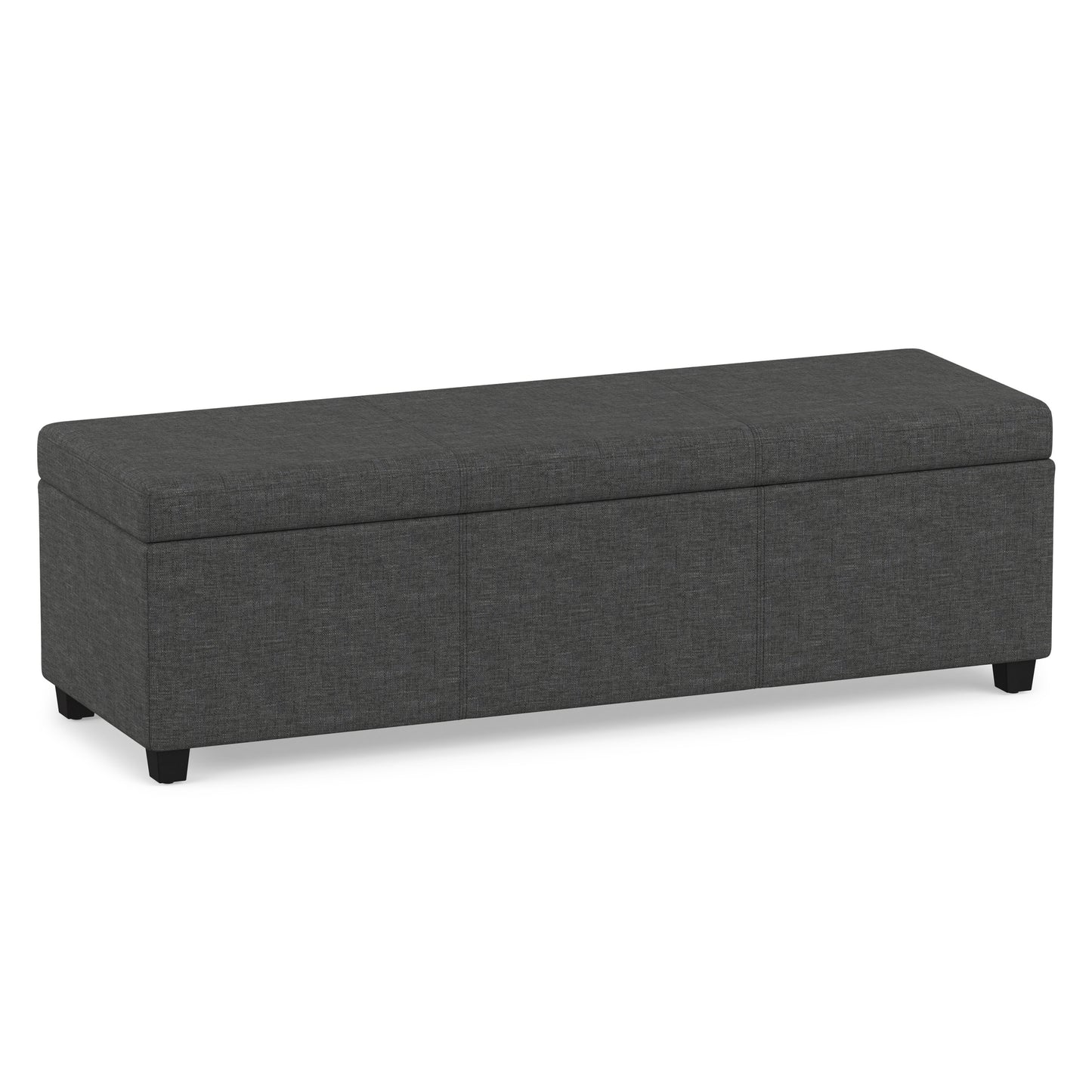 Slate Grey Linen Style Fabric | Avalon Extra Large Storage Ottoman in Linen