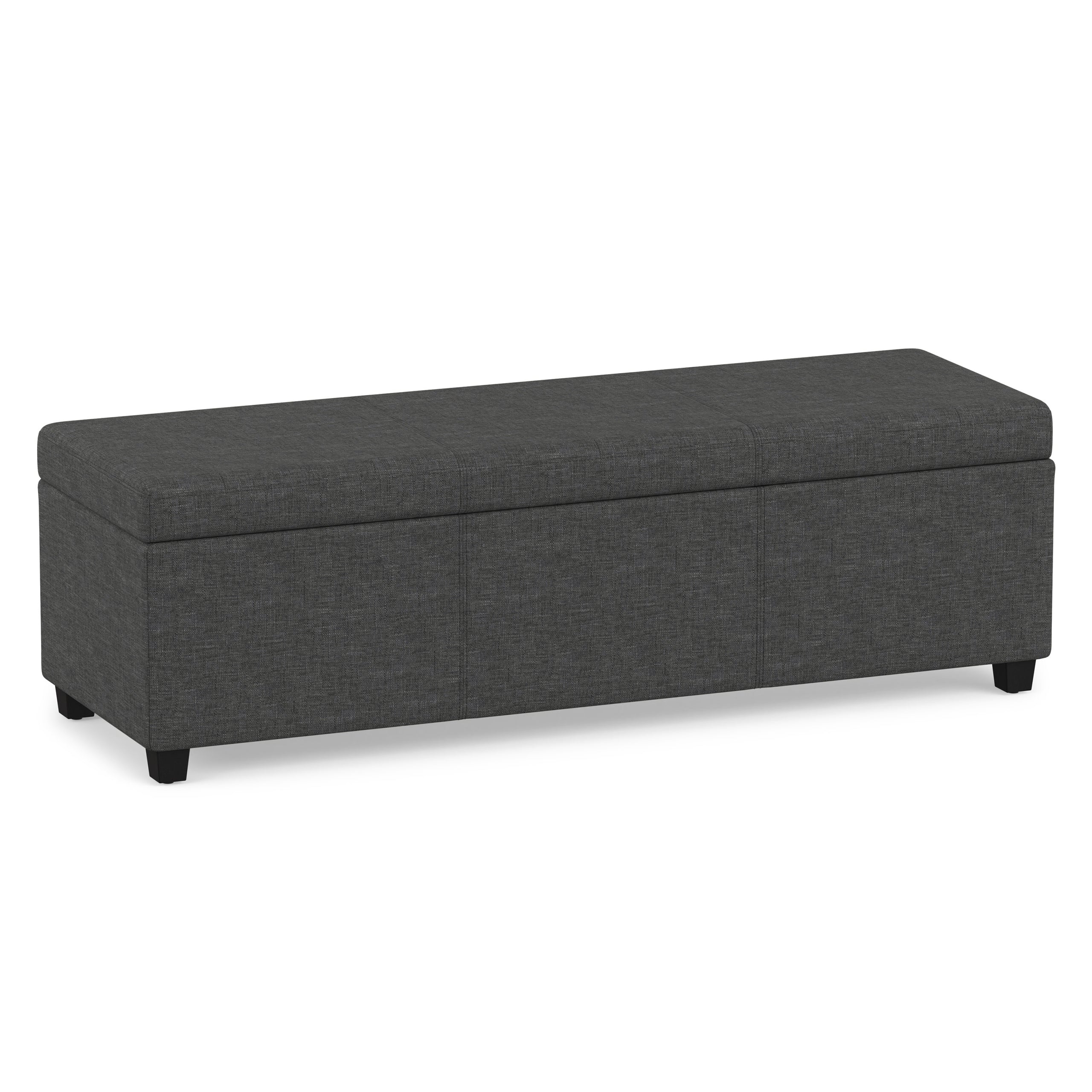 Slate Grey Linen Style Fabric | Avalon Extra Large Storage Ottoman in Linen