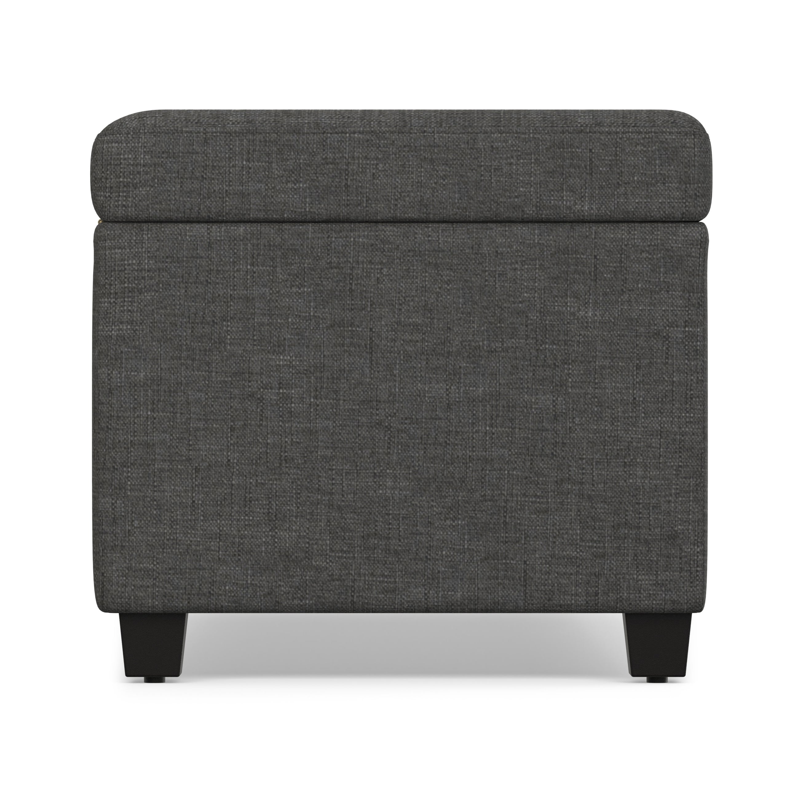 Slate Grey Linen Style Fabric | Avalon Extra Large Storage Ottoman in Linen