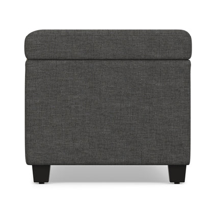 Slate Grey Linen Style Fabric | Avalon Extra Large Storage Ottoman in Linen