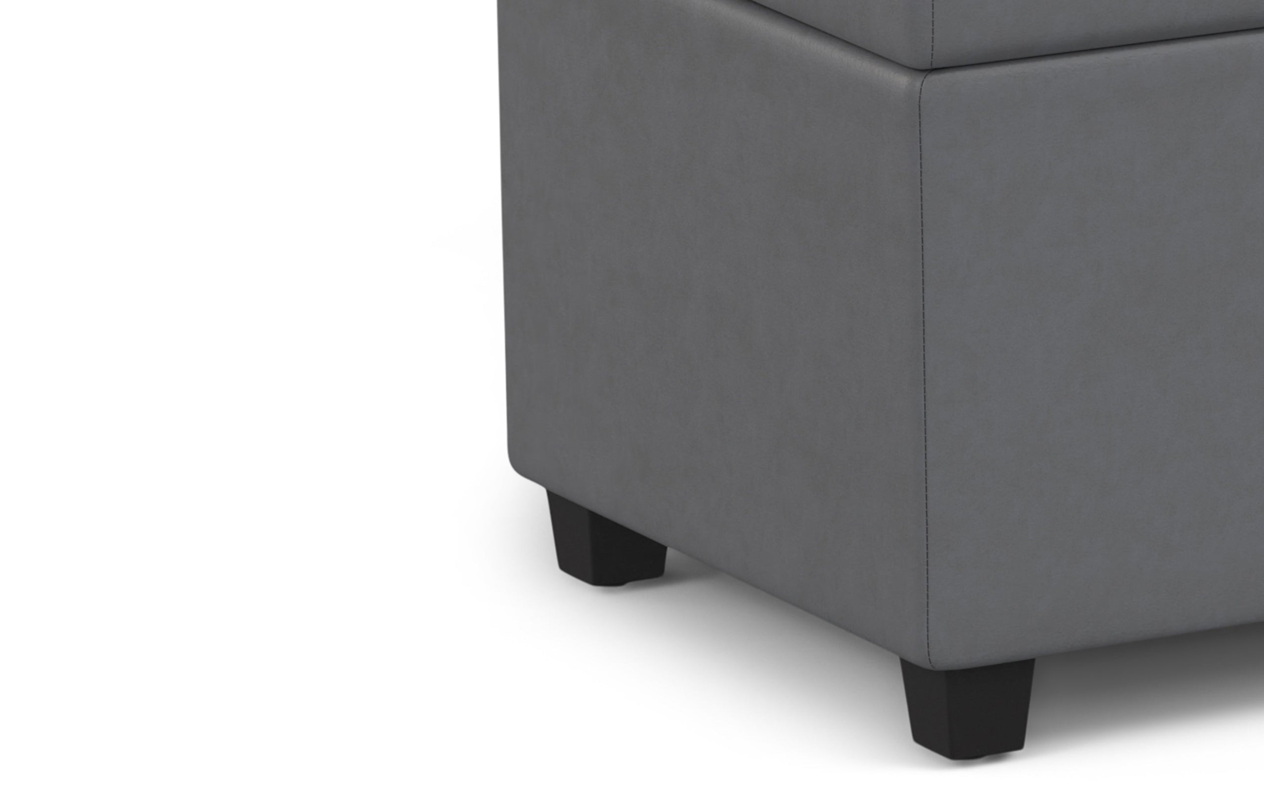 Stone Grey Vegan Leather | Avalon Extra Large Storage Ottoman Bench