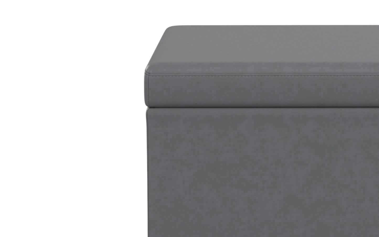 Stone Grey Vegan Leather | Avalon Extra Large Storage Ottoman Bench