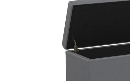 Stone Grey Vegan Leather | Avalon Extra Large Storage Ottoman Bench