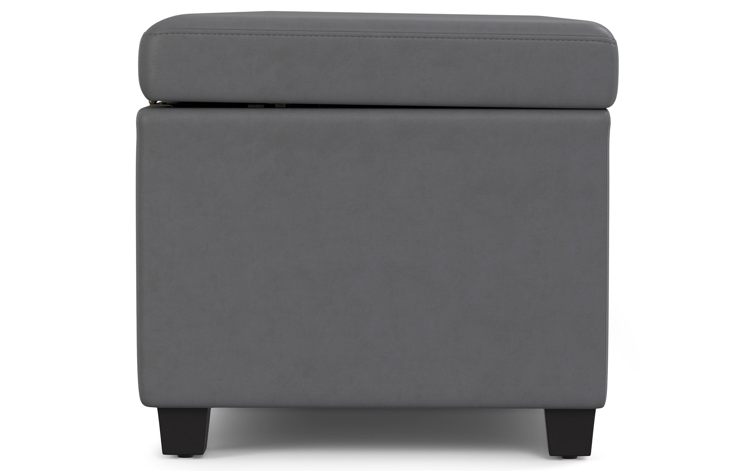 Stone Grey Vegan Leather | Avalon Extra Large Storage Ottoman Bench