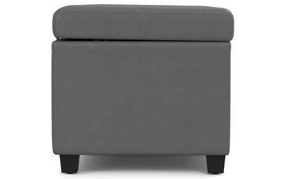 Stone Grey Vegan Leather | Avalon Extra Large Storage Ottoman Bench