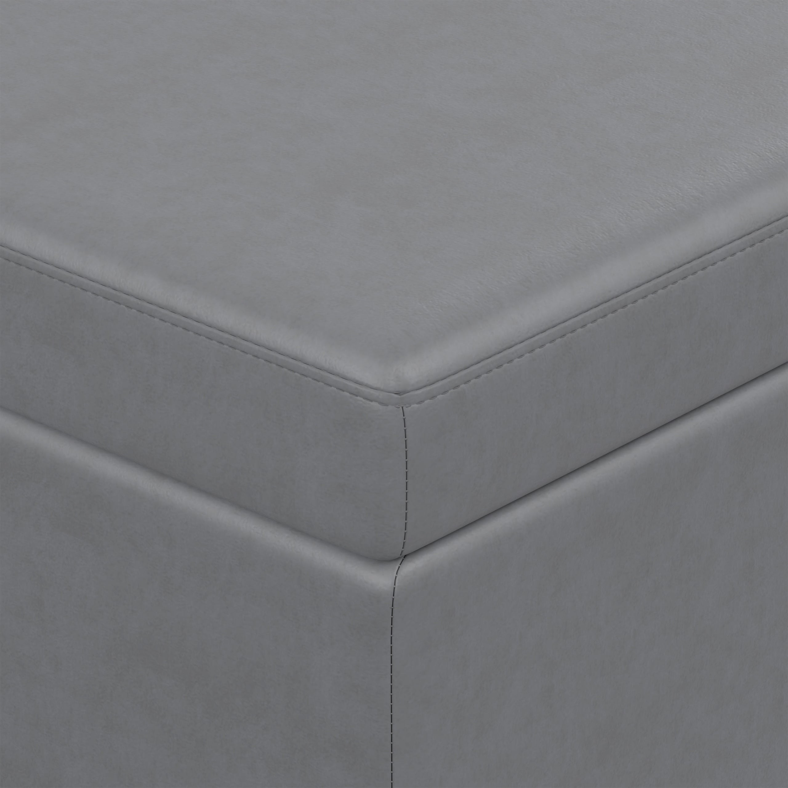 Stone Grey Vegan Leather | Avalon Extra Large Storage Ottoman in Vegan Leather