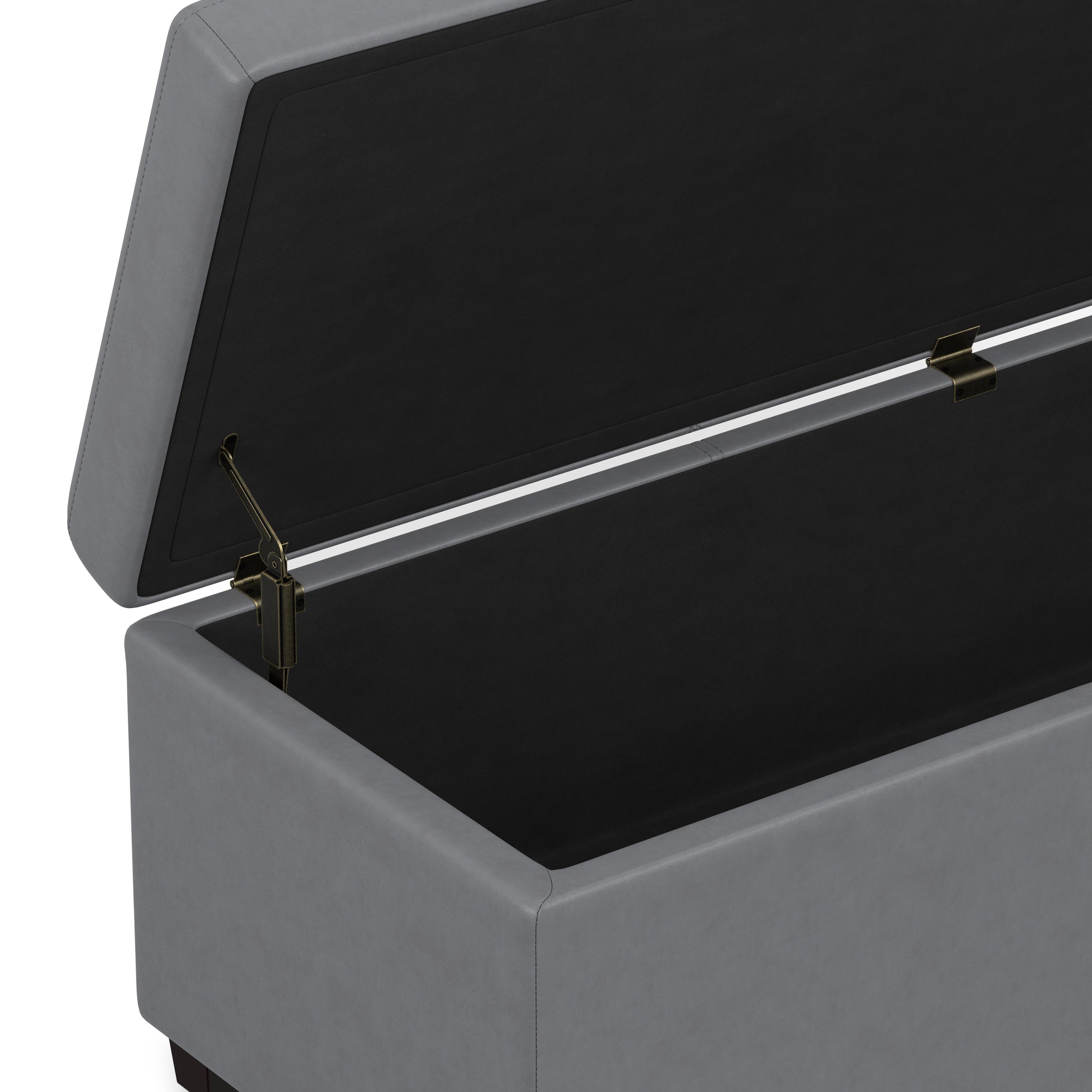 Stone Grey Vegan Leather | Avalon Extra Large Storage Ottoman in Vegan Leather
