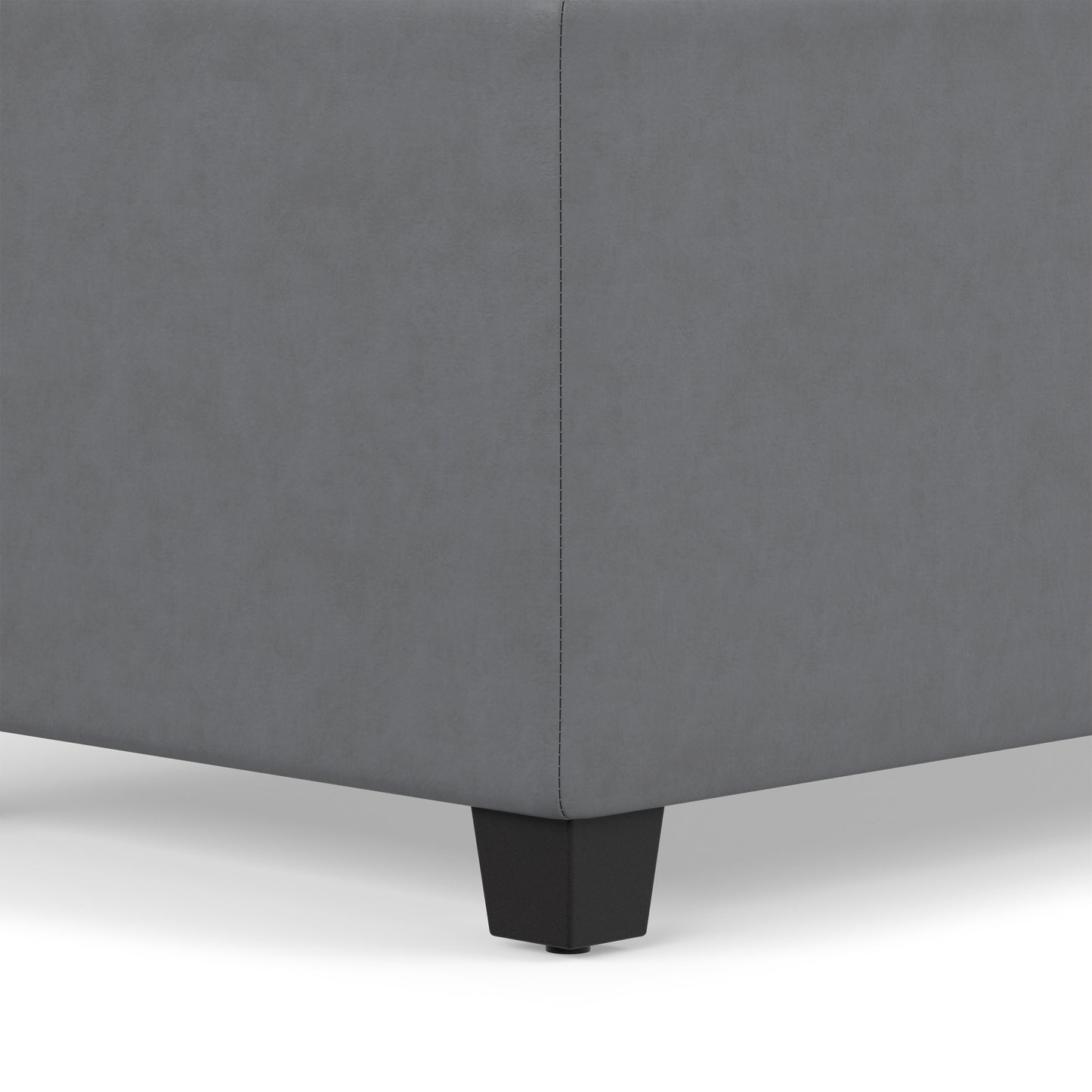Stone Grey Vegan Leather | Avalon Extra Large Storage Ottoman in Vegan Leather