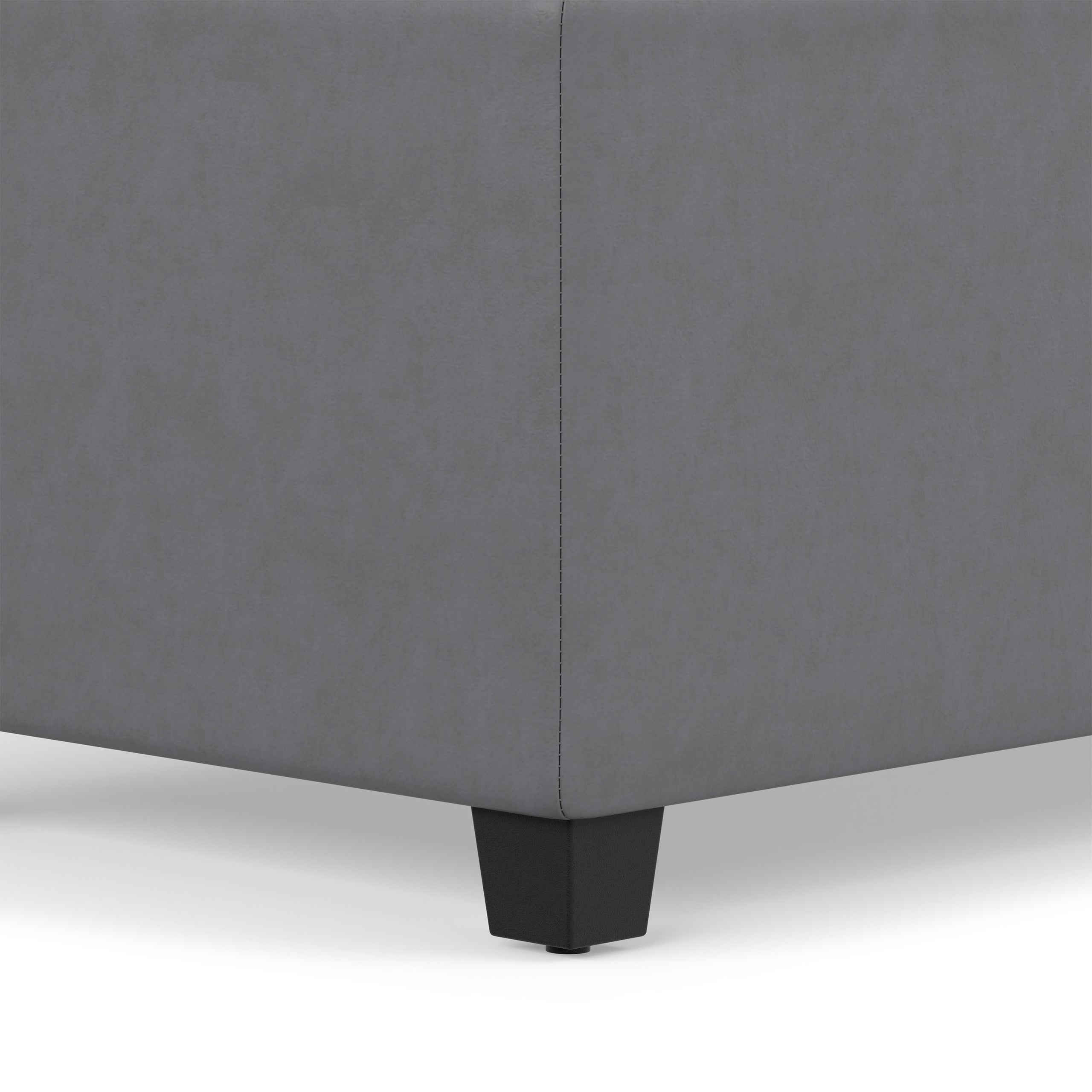 Stone Grey Vegan Leather | Avalon Extra Large Storage Ottoman in Vegan Leather