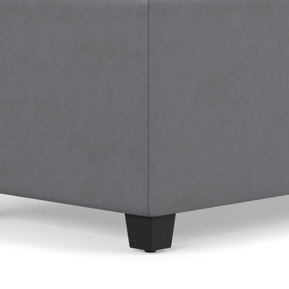 Stone Grey Vegan Leather | Avalon Extra Large Storage Ottoman in Vegan Leather