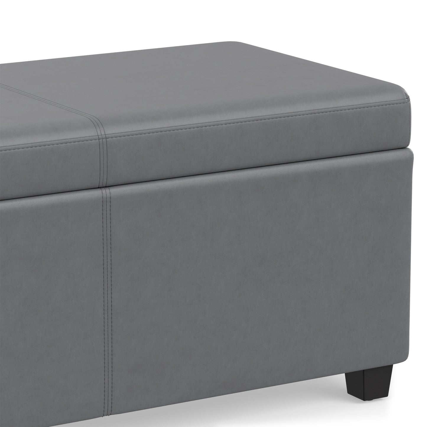 Stone Grey Vegan Leather | Avalon Extra Large Storage Ottoman in Vegan Leather
