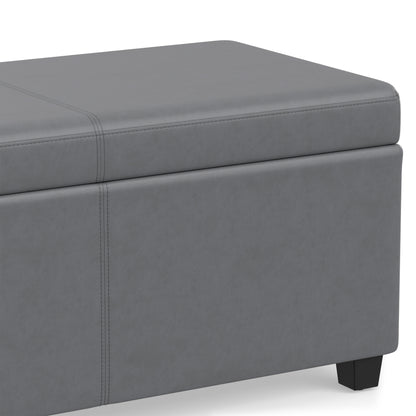 Stone Grey Vegan Leather | Avalon Extra Large Storage Ottoman in Vegan Leather