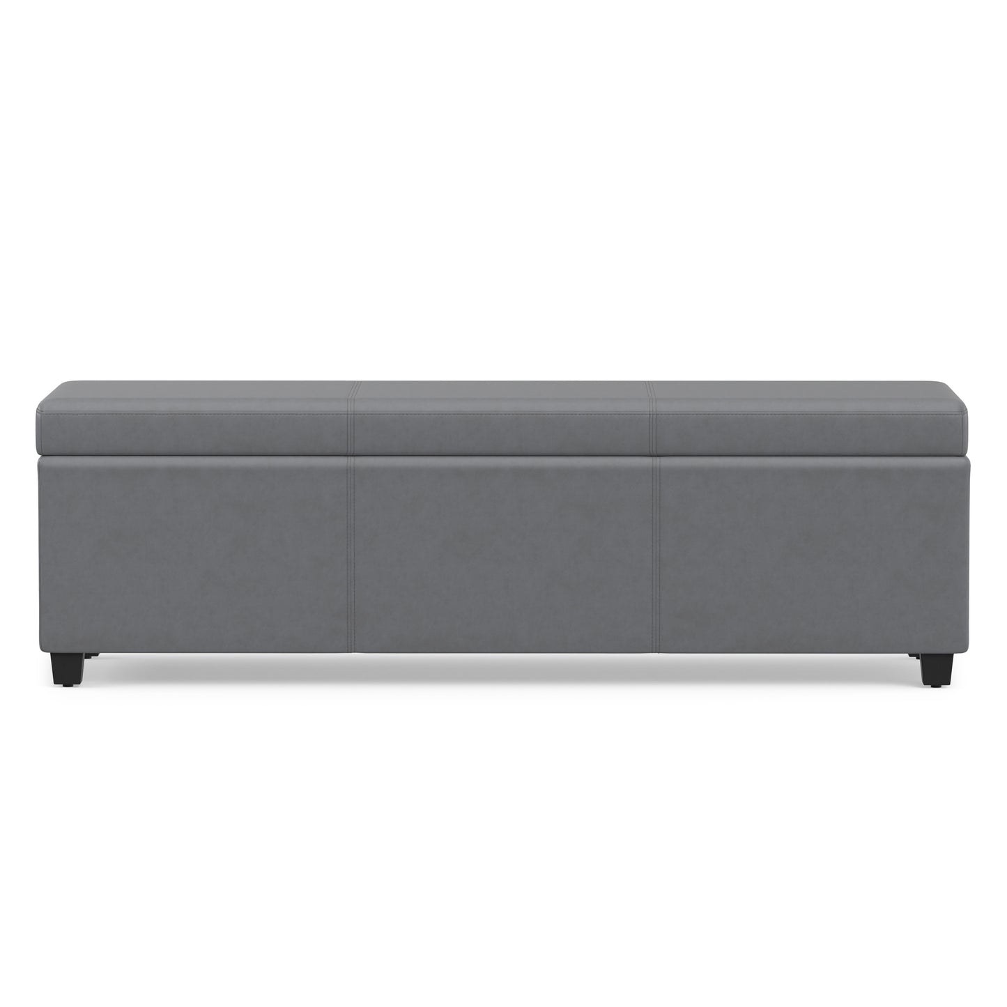 Stone Grey Vegan Leather | Avalon Extra Large Storage Ottoman in Vegan Leather