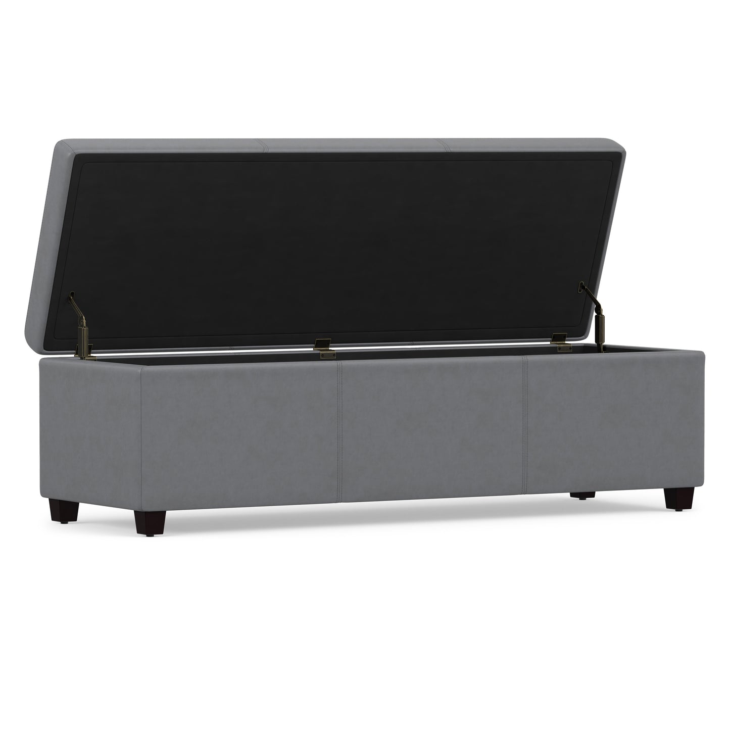 Stone Grey Vegan Leather | Avalon Extra Large Storage Ottoman in Vegan Leather