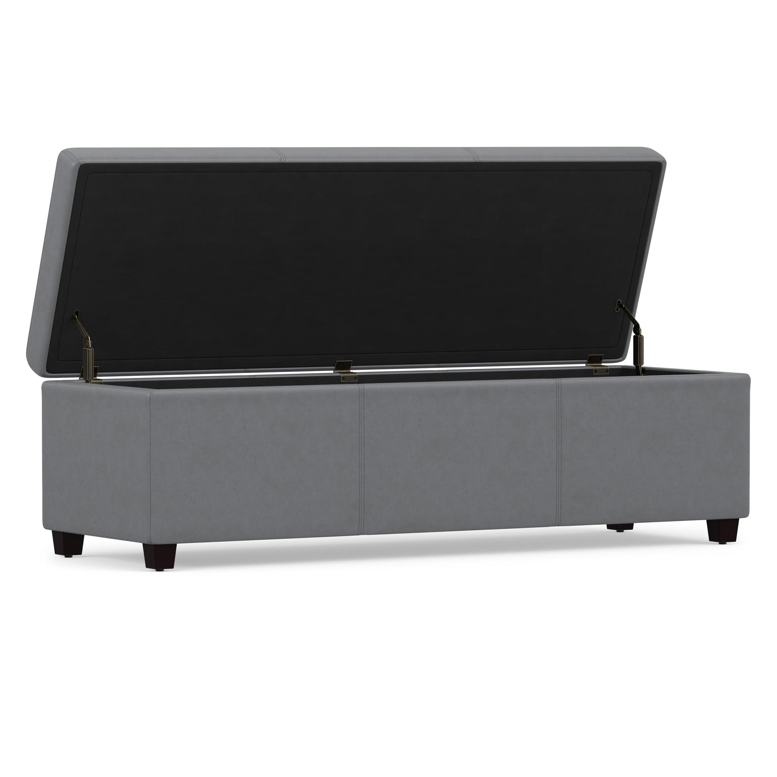 Stone Grey Vegan Leather | Avalon Extra Large Storage Ottoman in Vegan Leather