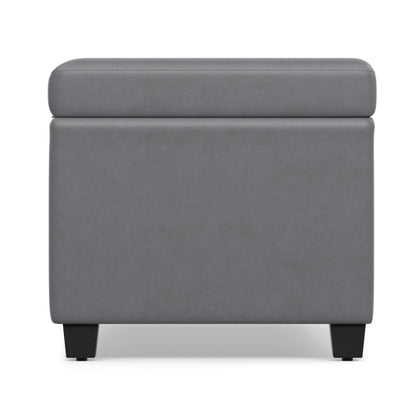 Stone Grey Vegan Leather | Avalon Extra Large Storage Ottoman in Vegan Leather