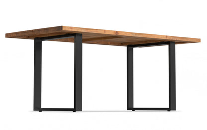 Distressed Tan Distressed Vegan Leather | Melody / Fieldcrest 7 Pc Dining Set