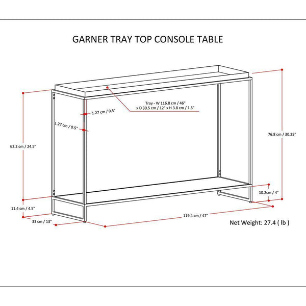 Garner Tray Top Console Table