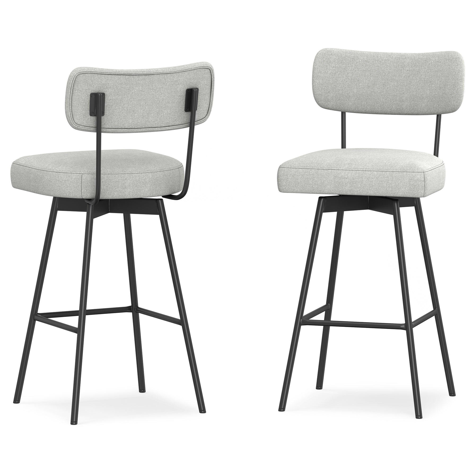Light Grey Linen Style Fabric | Giselle Swivel Bar Stool (Set of 2)