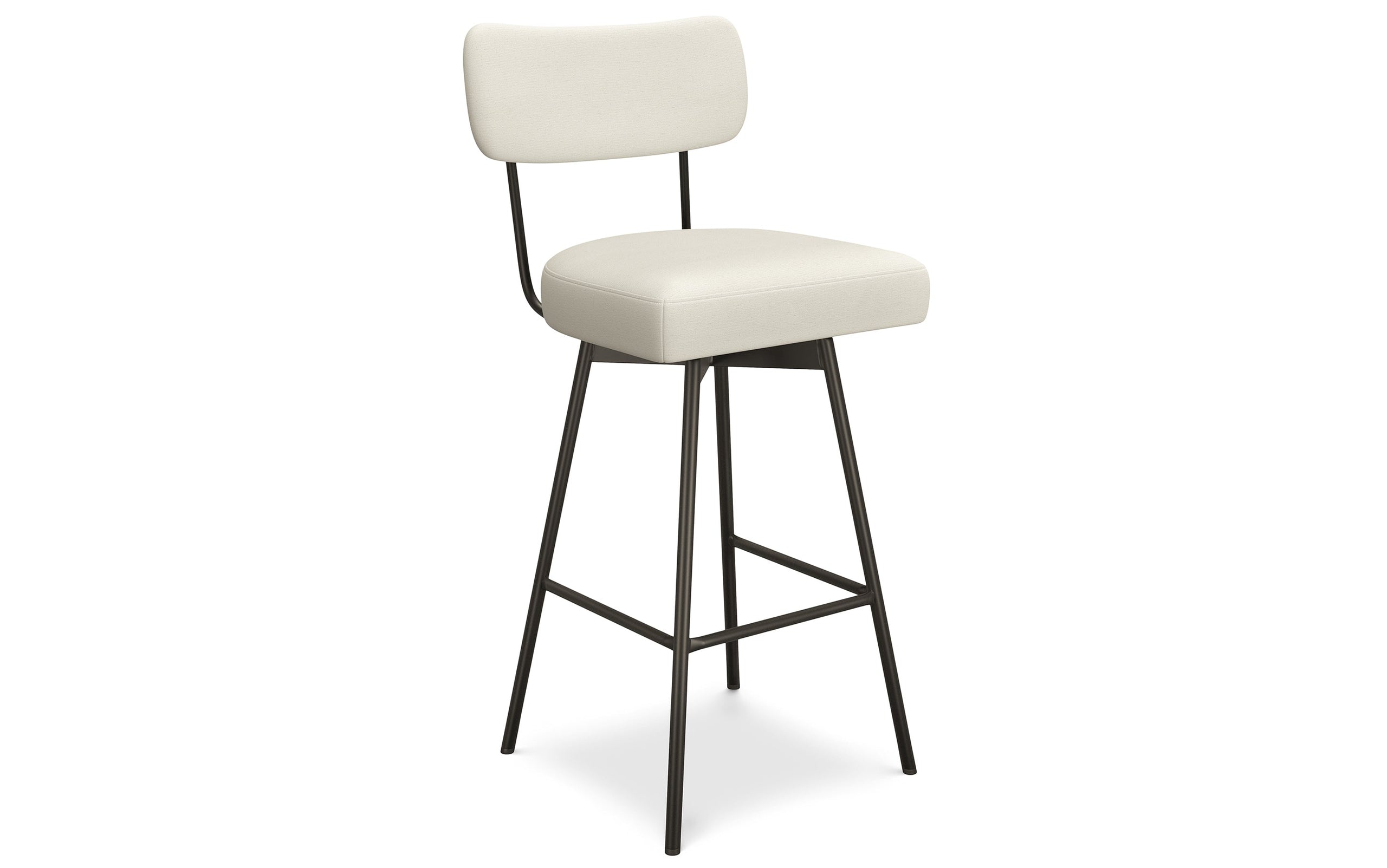 Natural Linen Style Fabric | Giselle Swivel Bar Stool (Set of 2)