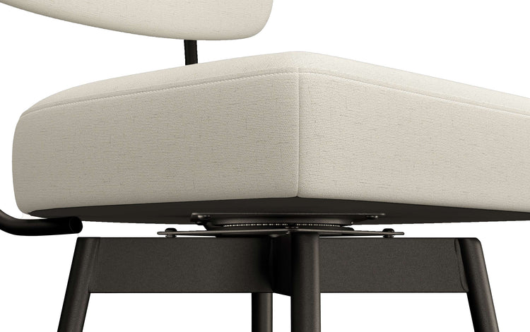 Natural Linen Style Fabric | Giselle Swivel Bar Stool (Set of 2)