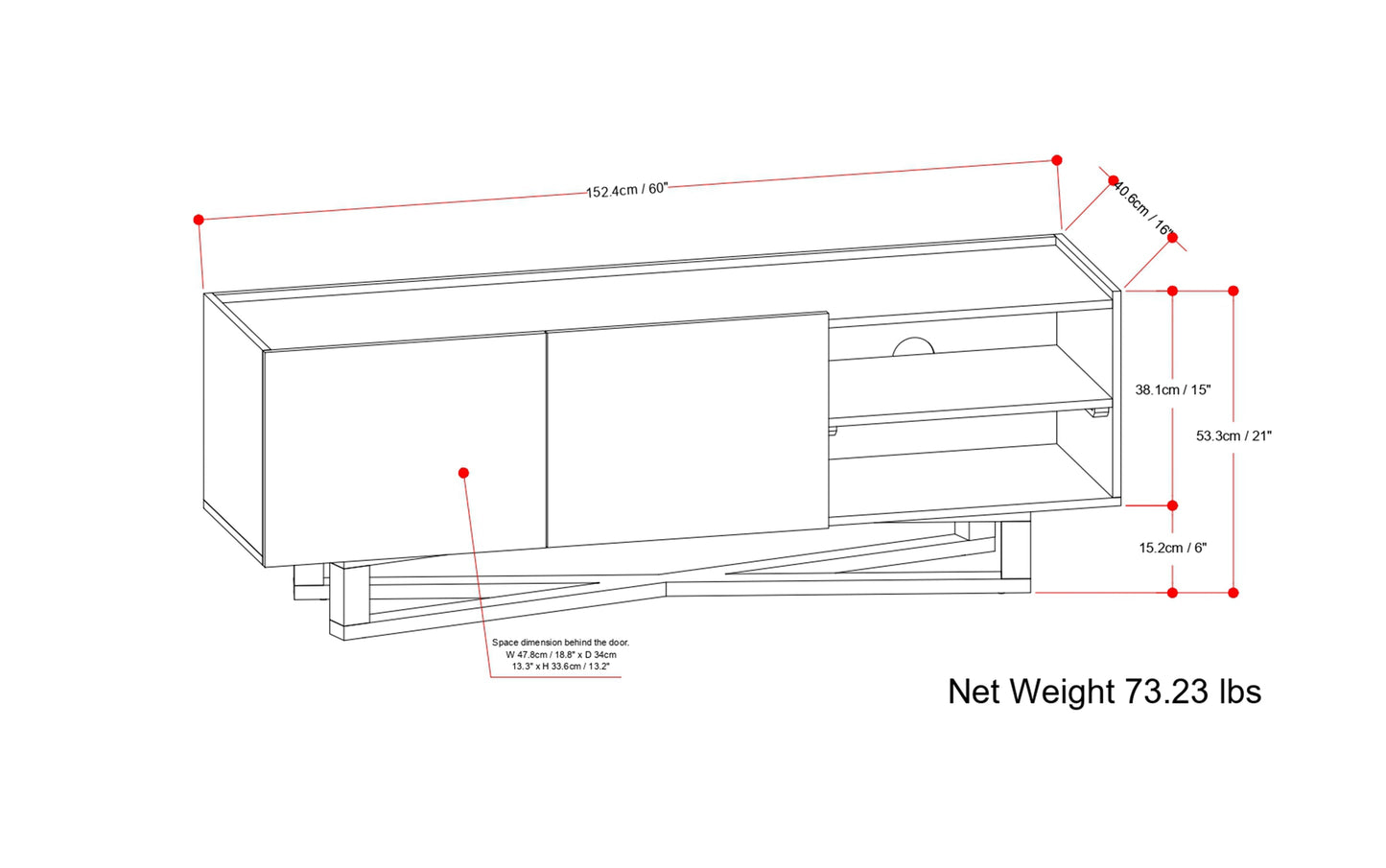 Harrow TV Media Stand in Mango Wood