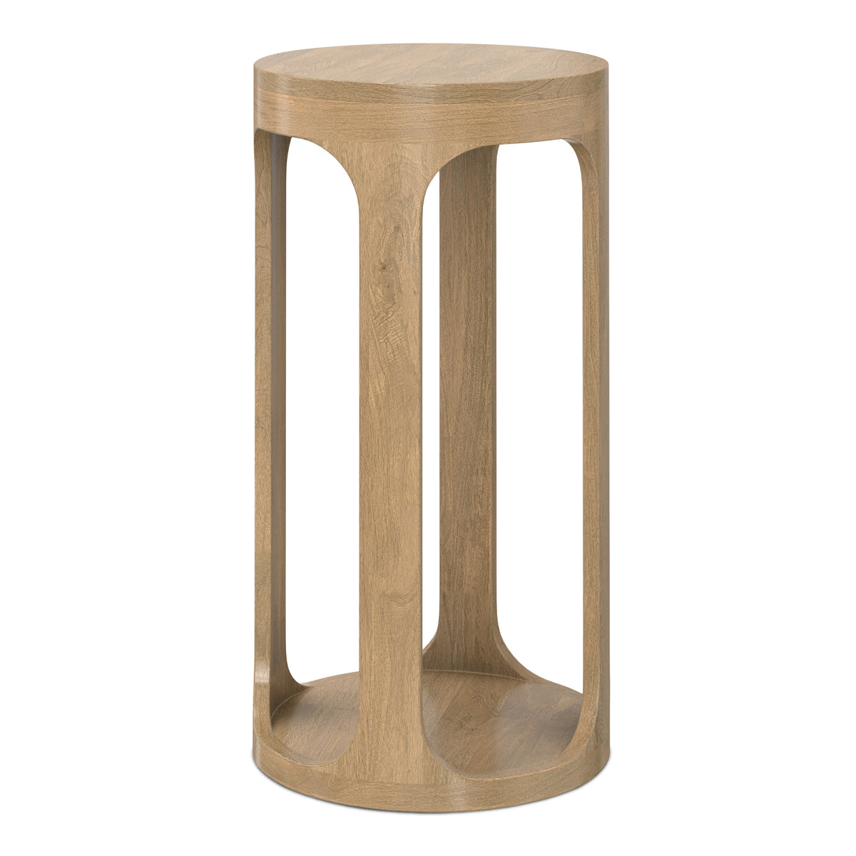 Grey Wash | Heather 12 inch Round Accent Table with Open Frame