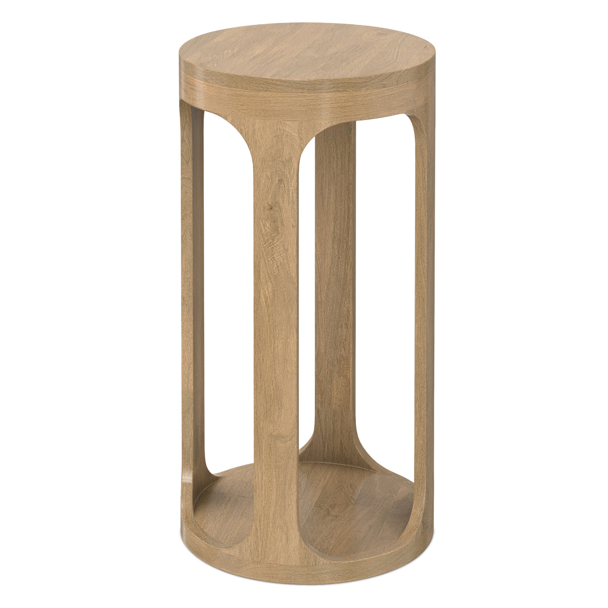Grey Wash | Heather 12 inch Round Accent Table with Open Frame