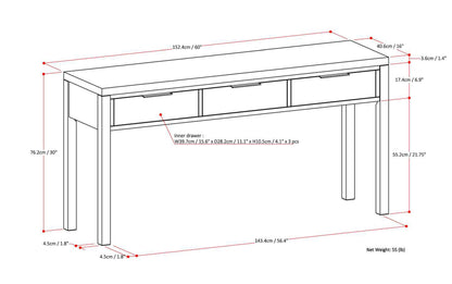 Black | Hollander Solid Wood Wide Console Table