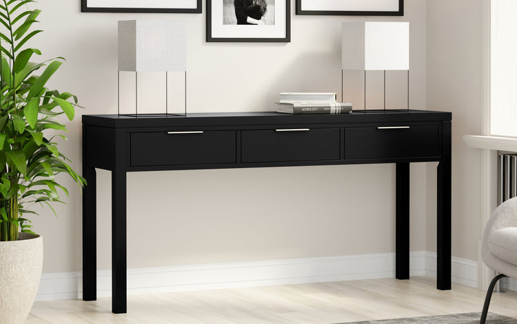 Black | Hollander Solid Wood Wide Console Table
