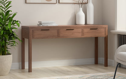 Medium Saddle Brown | Hollander Solid Wood Wide Console Table