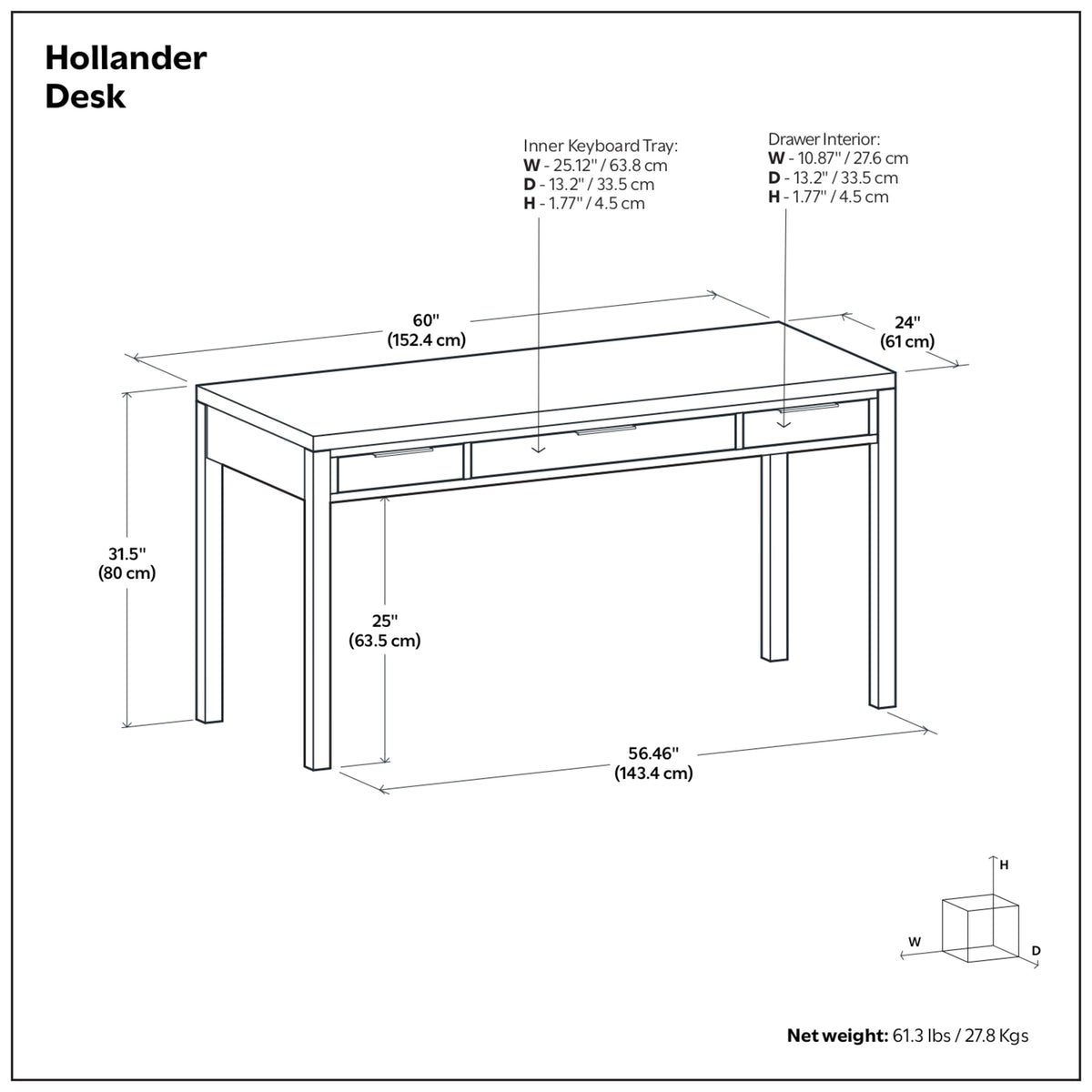 Medium Saddle Brown | Hollander Desk