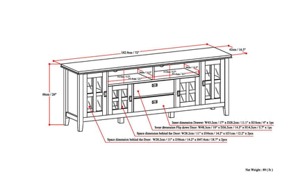 Black | Artisan 72 inch TV Media Stand