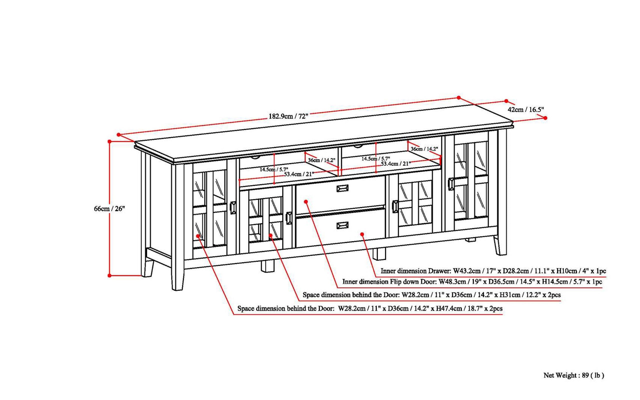 Distressed Grey | Artisan 72 inch TV Media Stand