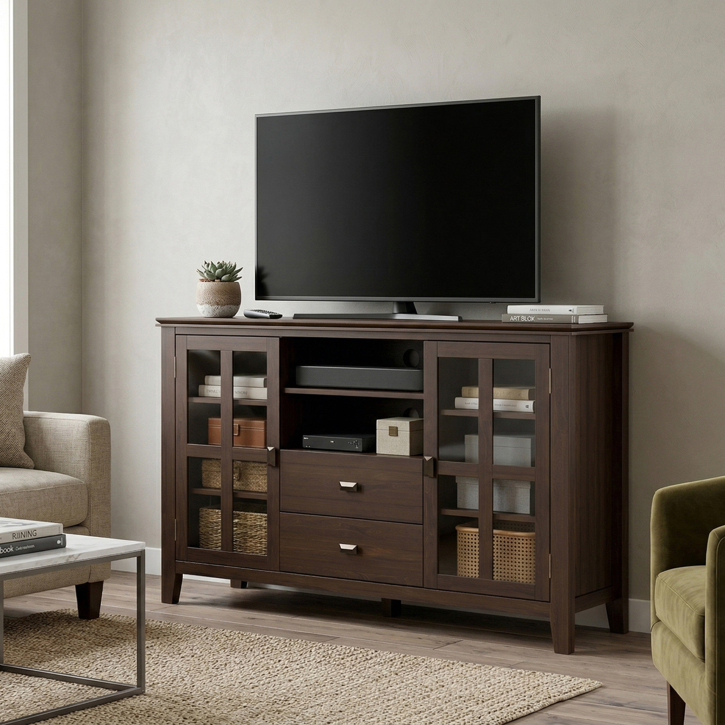 53 Inch TV Stand | Solid Wood TV Stand | Artisan Tall Media