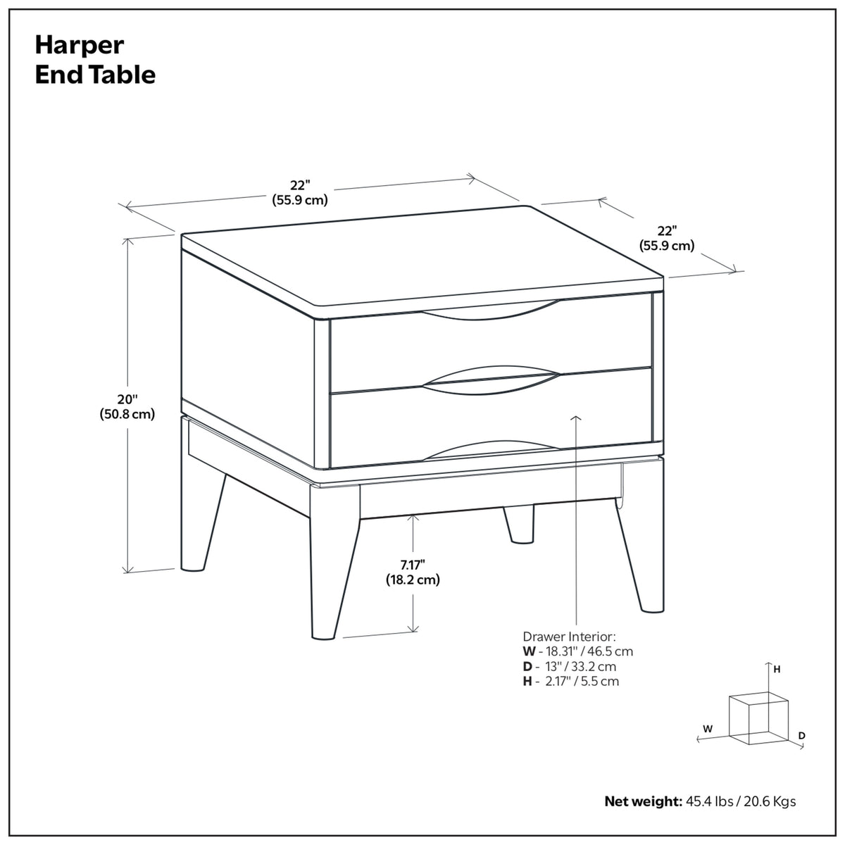 Teak Brown | Harper End Table