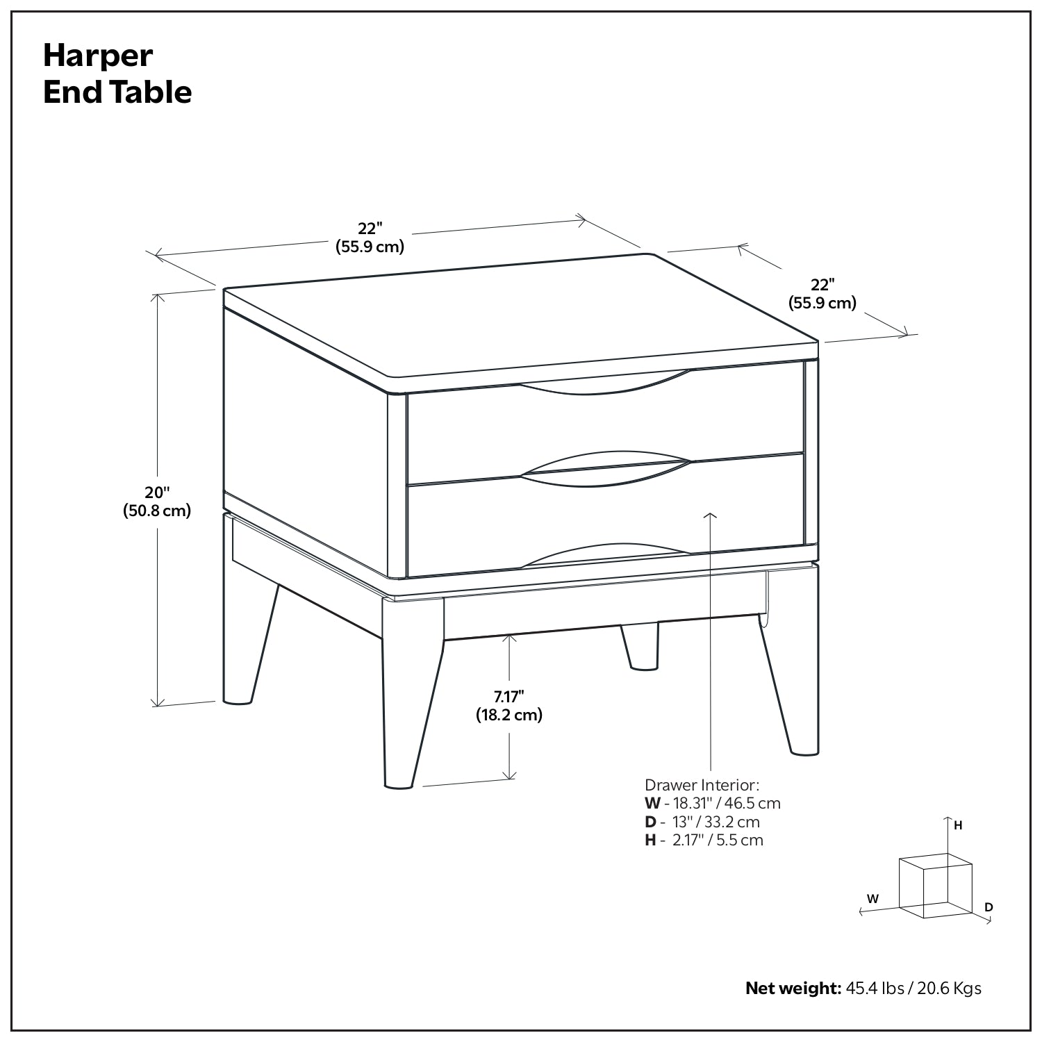 Teak Brown | Harper End Table