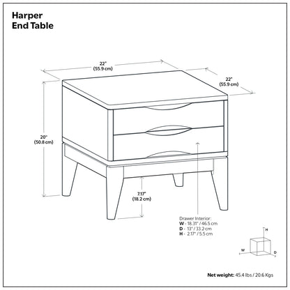 Teak Brown | Harper End Table