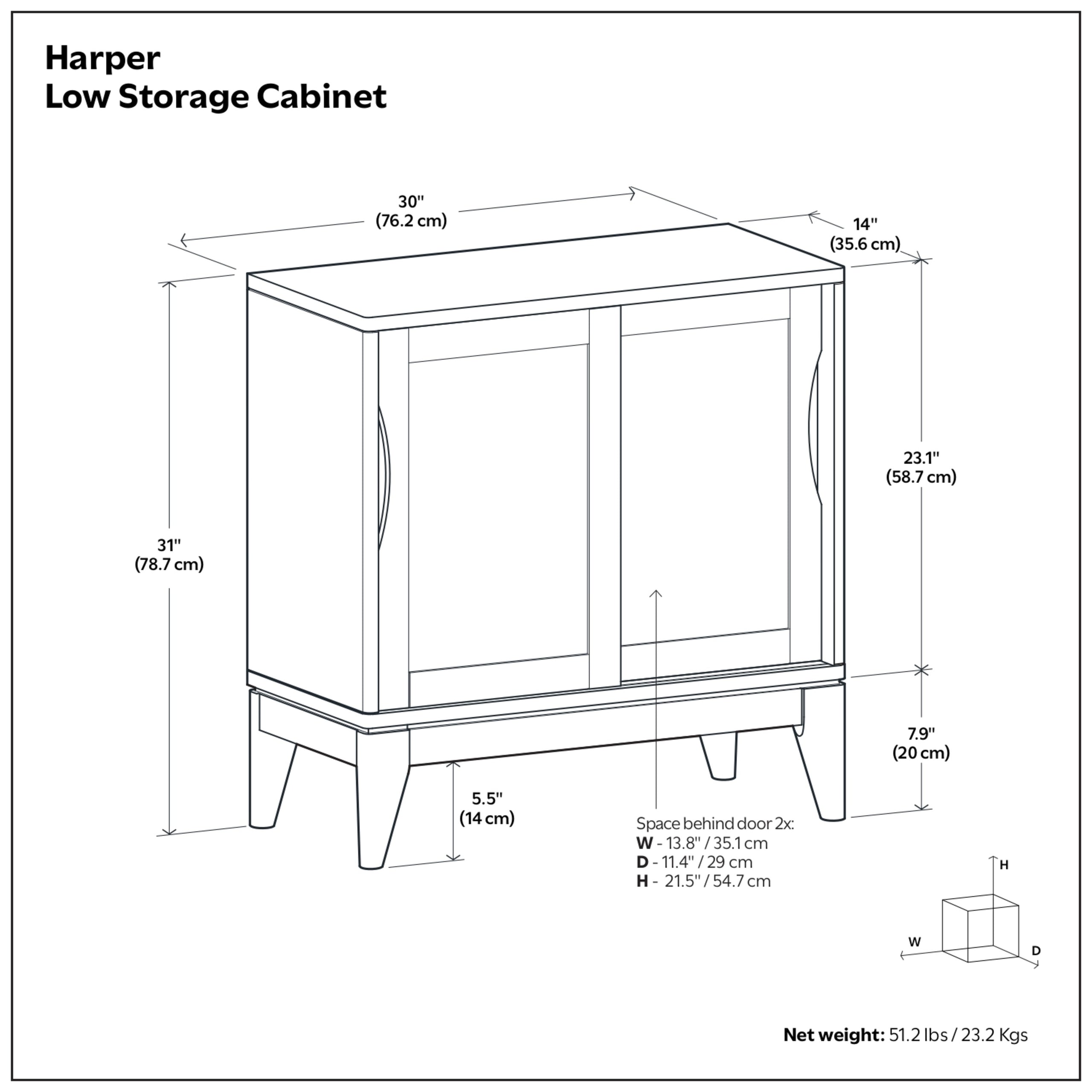 White | Harper Low Storage Cabinet