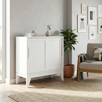 White | Harper Low Storage Cabinet