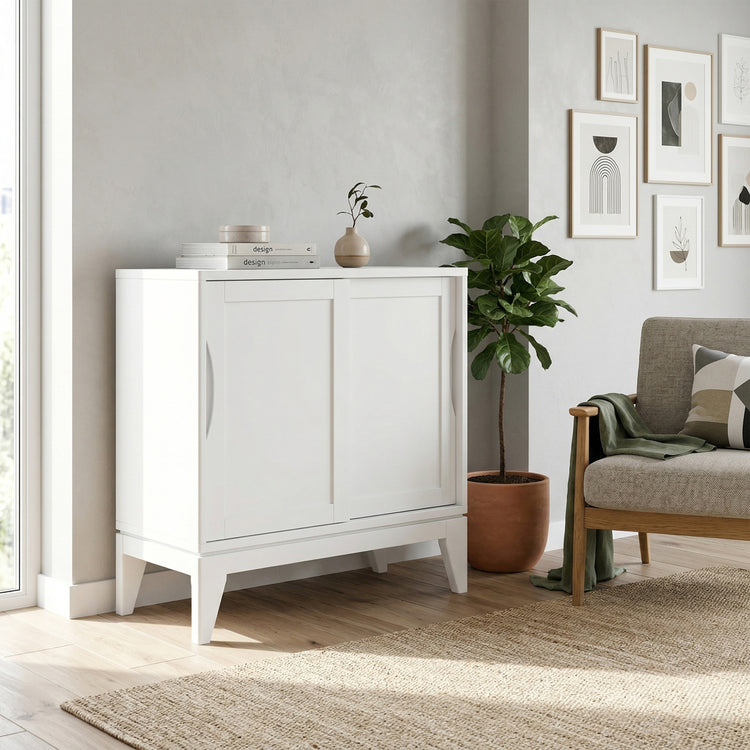 White | Harper Low Storage Cabinet