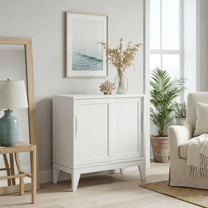 White | Harper Low Storage Cabinet