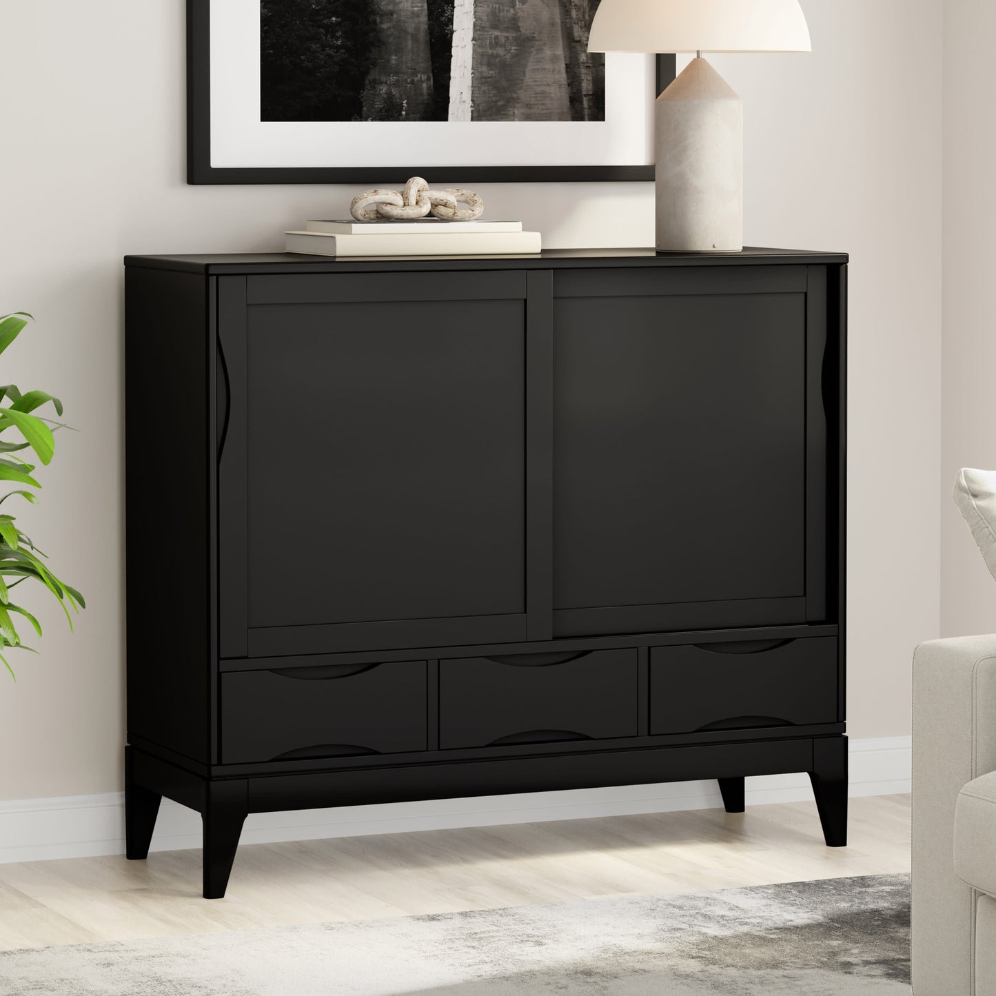 Black| Harper 48 inch Medium Storage Cabinet