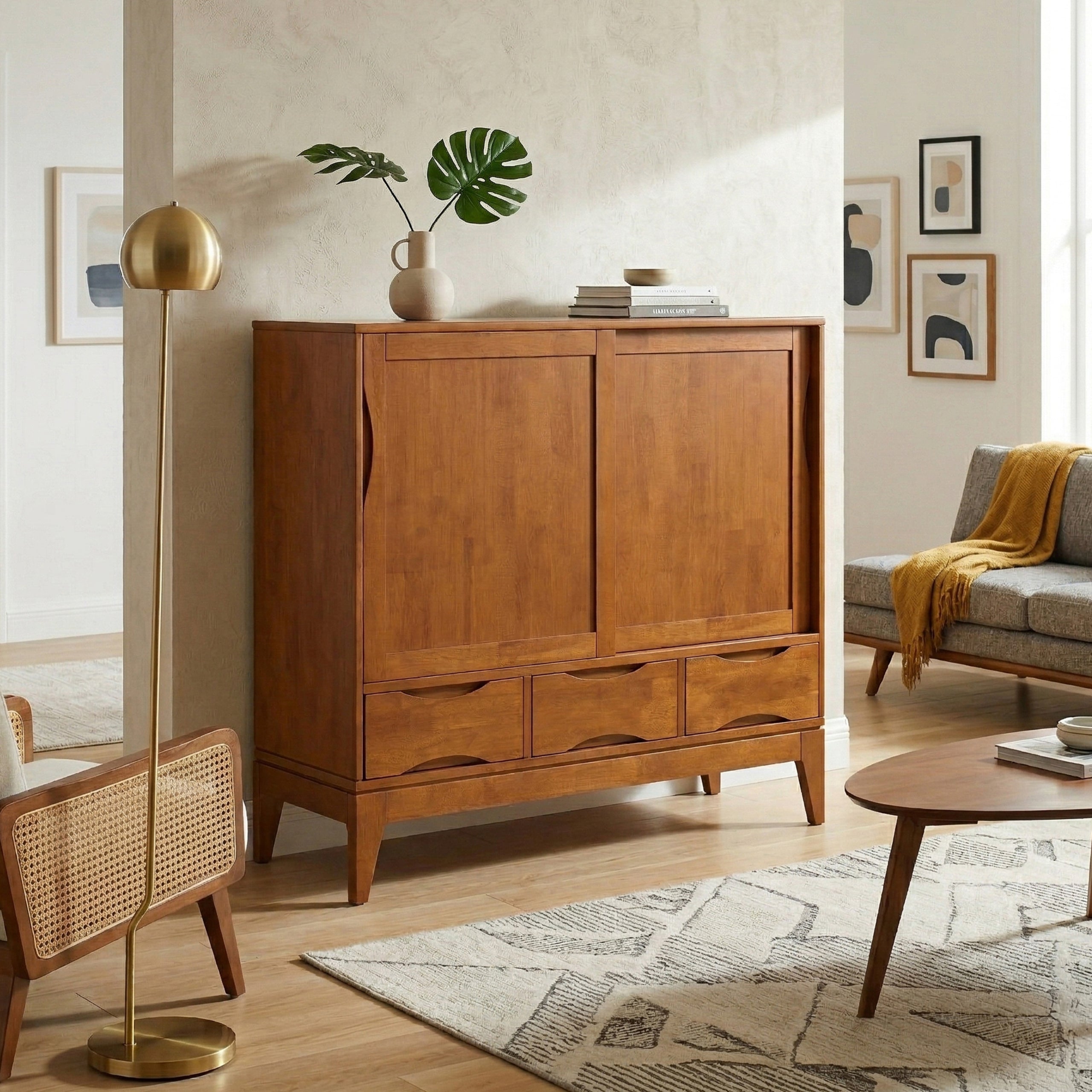 Teak Brown | Harper 48 inch Medium Storage Cabinet