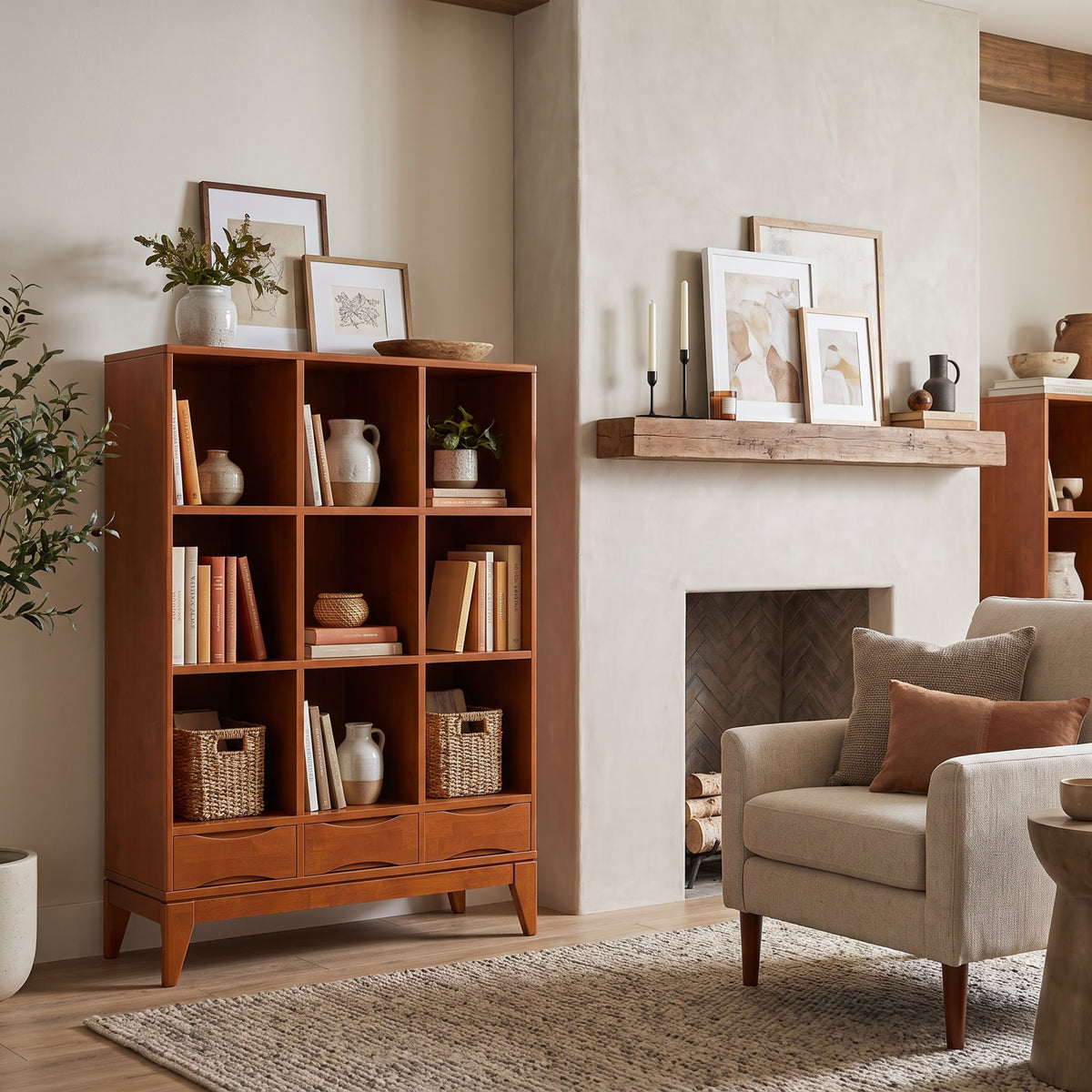 Teak Brown | Harper Cube Bookcase